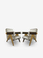Pair Of Pierre Jeanneret 053 Capitol Complex Armchair In Osaka Argento - MONC XIII