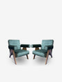 Pair Of Pierre Jeanneret 053 Capitol Complex Armchair In Osaka Salvia - MONC XIII