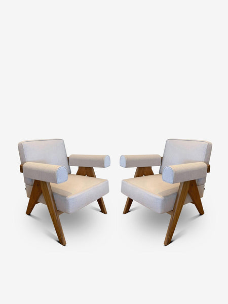 ★トシ★Pierre Jeanneret Armchair リプロダクト pair-of-pierre-jeanneret-1960-
