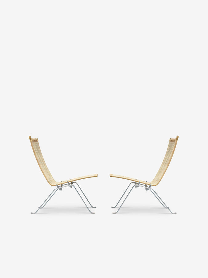 Pair Of Poul Kjaerholm PK22 Lounge Chair in Wicker by Fritz Hansen