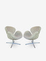 Pair of Swan Chairs in Moonlight Shearling by Arne Jacobsen 1958 - MONC XIII