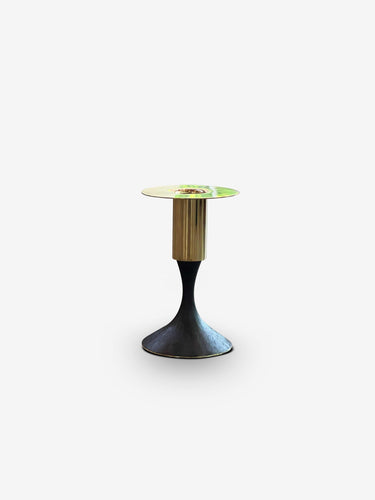 Pair of Taper Candle Holders with Patinated Brass Base and Polished Top by Carl Auböck - MONC XIII