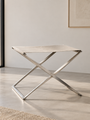 Poul Kjaerholm PK91 Folding Stool in Natural Canvas by Fritz Hansen