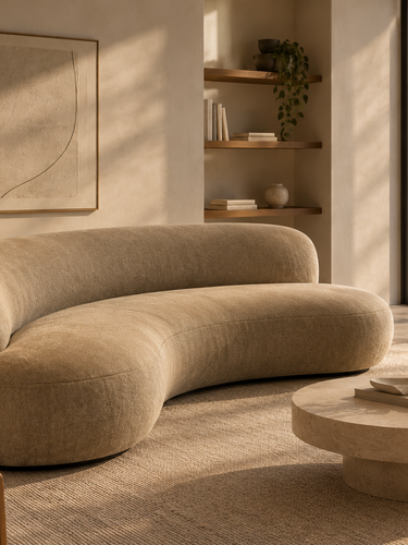 Sofa 280 in Teddy Mohair Bambi by Pierre Augustin Rose