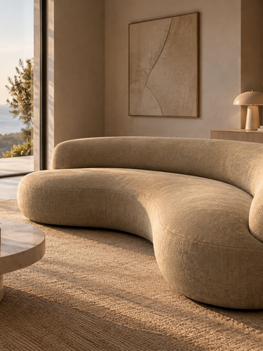 Sofa 280 in Teddy Mohair Bambi by Pierre Augustin Rose