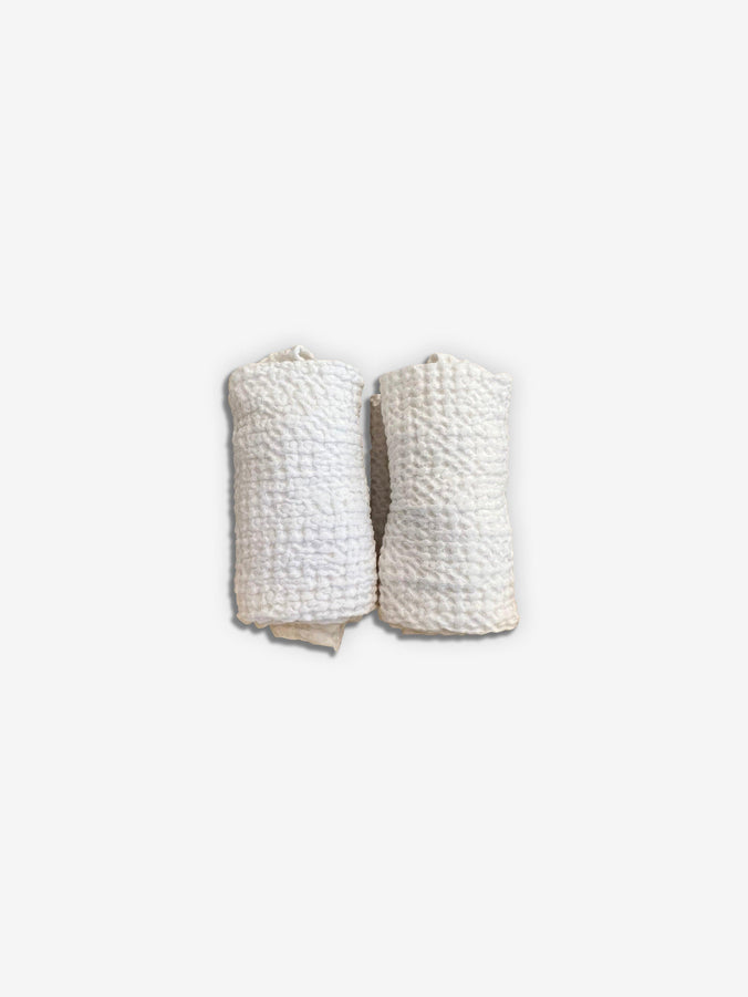 Waffle Hand Towel • Linen Cotton • White — Amphitrite Studio
