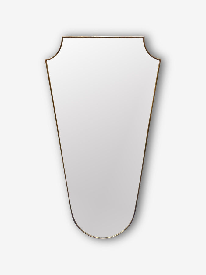 1950's Italian Straight Shield Mirror in the Style of Gio Ponti