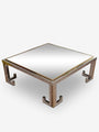 Vintage Table 1960s Glass Coffee Table with Chrome and Brass Greek Key Design Furniture Vintage Tables Default