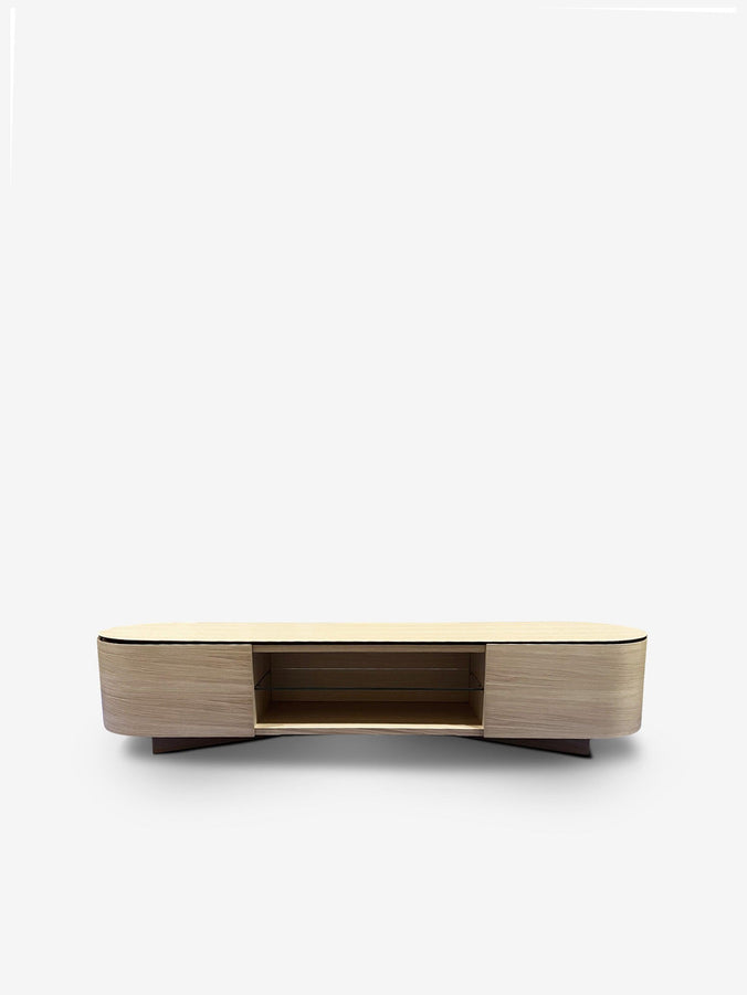 558 Rondos Chest of Drawers in Oak- 2 Drawers with Open Compartment by Cassina