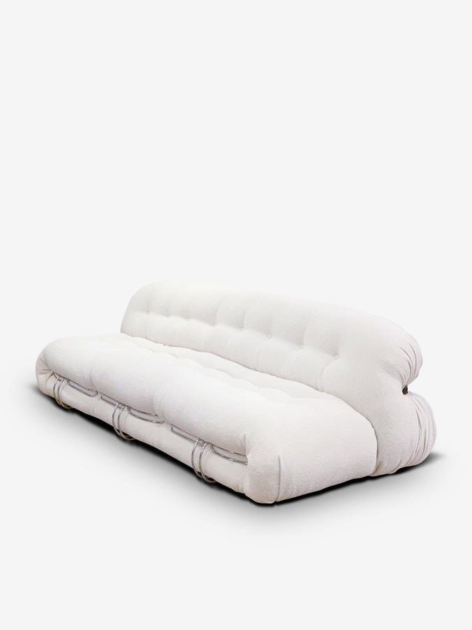 944 Soriana 3-Seat Sofa in Tess Look Bianco by Cassina