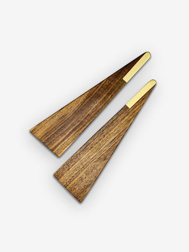 The Wooden Palate Angled Salad Server with Brass Inlay by The Wooden Palate Kitchen Accessories New Misc.