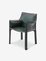 Cassina Bellini 413 Cab Armchair in Leather by Cassina Furniture New Seating 24.5” W x 20.5” D x 32.25” H / Dark Green / Leather 01200000117886