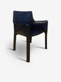 Cassina Bellini 413 Cab Armchair in Leather by Cassina Furniture New Seating 24.5” W x 20.5” D x 32.25” H / Dark Blue / Leather 01200000117879