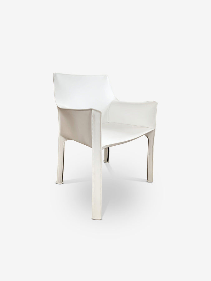Bellini 413 Cab Chair in White by Cassina