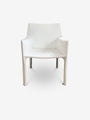 Cassina Mario Bellini Cab Arm Chair in White by Cassina Furniture New Seating 24.4" W x 20.5" D x 32.3" H x 17.7" Seat Height / White / Leather