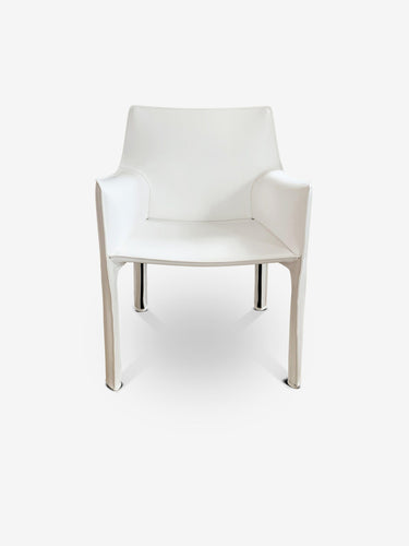Cassina Mario Bellini Cab Arm Chair in White by Cassina Furniture New Seating 24.4