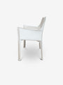 Cassina Mario Bellini Cab Arm Chair in White by Cassina Furniture New Seating 24.4" W x 20.5" D x 32.3" H x 17.7" Seat Height / White / Leather