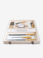 Berti Boxwood Canvas Cheese Set by Berti Kitchen Accessories New Kitchen Knives 19" L x 11" W / Natural / Steel