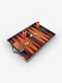 Geoffrey Parker Brown and Red Leather Backgammon Board by Geoffrey Parker Home Accessories New Games Default