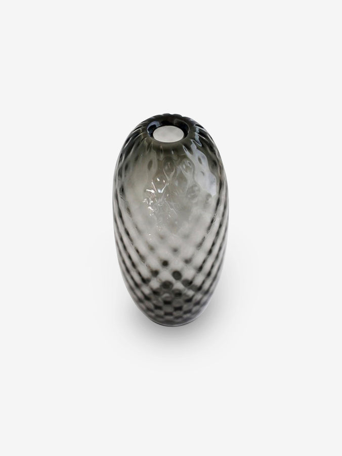Candy Couture Small Tall Vase in Silver by Glashutte Comploj