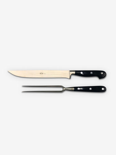 Berti Carving Set in Black Lucite Handles with Wood Block by Berti Kitchen Accessories New Kitchen Knives Default Title / Default / Default