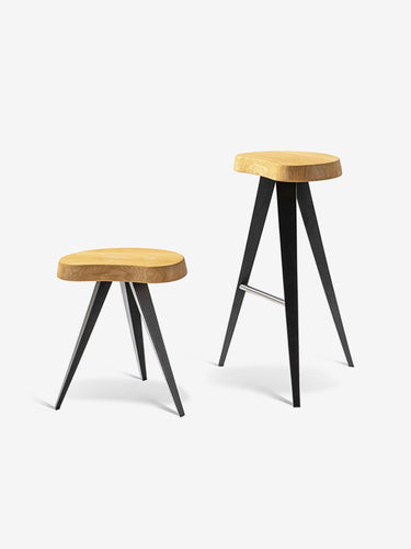 Cassina Charlotte Perriand Mexique Stool in Natural Oak by Cassina Furniture New Seating 28.3