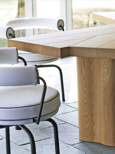 Cassina Charlotte Perriand Ventaglio Desk in Natural Oak by Cassina Furniture New Tables 91.8” L x 61.5” W x 28.6” H / Oak / Wood