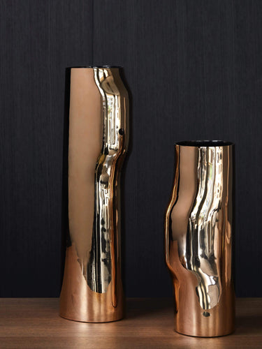 Collection Particuliere Christophe Delcourt Large Polished Bronze BOS Vase by Collection Particuliere Home Accessories New Vessels 6.2” D x 27.5” H / Bronze / Metal