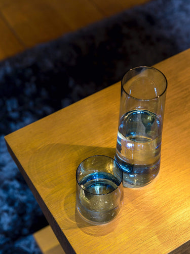 Klaar Prims Cin Cin Steel Blue Glasses Set of Four by Klaar Prims Tabletop New Glassware Default