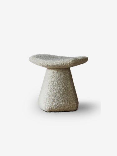Collection Particuliere Dam Stool Upholstered by Christophe Delcourt for Collection Particuliere Furniture New Seating 19” W x 13.7” D x 19” H / White / Enders