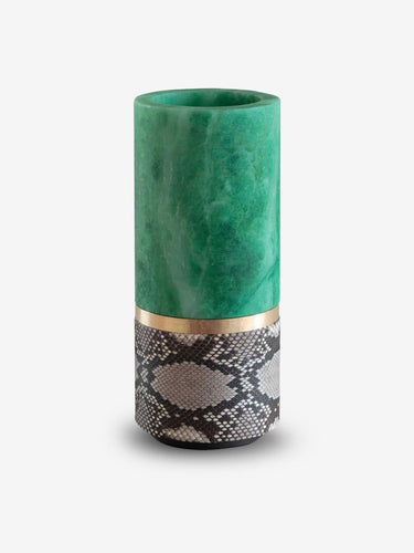 Michael Verheyden Dure Vase in Green Alabaster and Taupe Python Home Accessories New Vessels 6