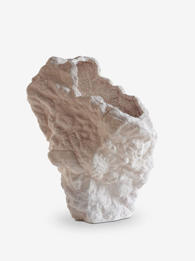 Ecru Rock Form Pierced Vase by Gilles Caffier