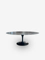 Eero Saarinen Medium Oval Grey Marble Dining Table with Black Base by Knoll - MONC XIII
