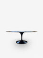 Eero Saarinen Medium Oval Grey Marble Dining Table with Black Base by Knoll - MONC XIII