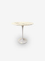 Eero Saarinen Oval Side Table with Grey Satin Marble & White Base by Knoll - MONC XIII