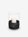 Eldvarm Emma Noir Candle Holder with Leather and Black Detail by Edlvarm Home Accessories New Misc. 9" H x 6" Diameter / Black / Metal