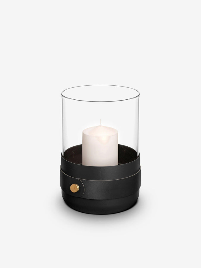 Emma Candle Holder in Black with Brass Detail by Eldvarm
