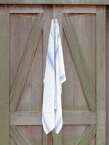 MONC XIII Firenze Large Towel by MONC XIII Textiles New Towels and Bath Sheets White and Blue