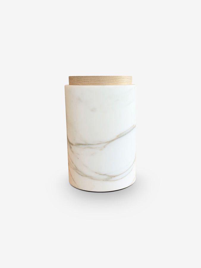 Fresco Medium Container - Bottle Holder in Calacatta by Michael Verheyden