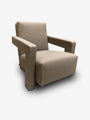 Cassina Gerrit Thomas Rietveld Utrecht Armchair in Linen by Cassina Furniture New Seating 25.2” W x 33.4” D x 27.6” H / TARTUFO / Linen
