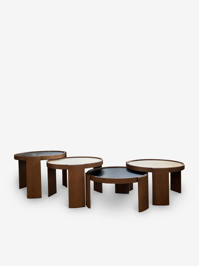 Gianfranco Frattini Nest of 4 Tables in Stained Walnut by Cassina