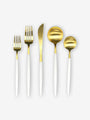 Cutipol Goa 5 Piece Place Setting by Cutipol Tabletop New Cutlery White Matte Gold
