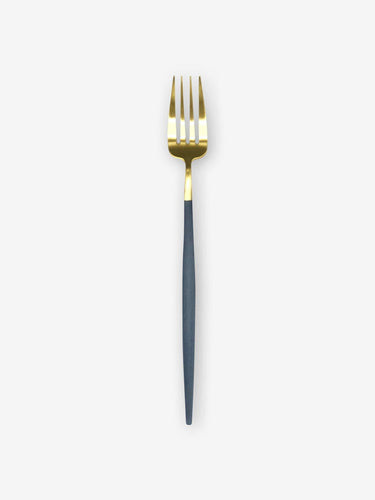Cutipol Goa Serving Fork by Cutipol Tabletop New Cutlery Blue Matte Gold