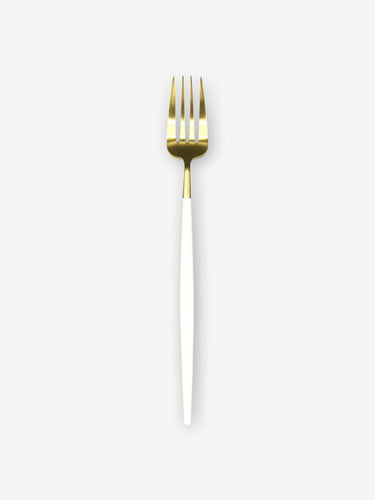 Cutipol Goa Serving Fork by Cutipol Tabletop New Cutlery White Matte Gold