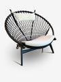 PP Mobler Hans Wegner Circle Chair with Black Frame and Black & Brass Details by PP Mobler Furniture New Seating