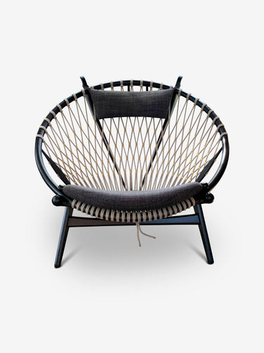 PP Mobler Hans Wegner Circle Chair with Black Frame and Brass Details by PP Mobler Furniture New Seating