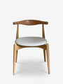 Carl Hansen Hans Wegner Elbow Chair in Oiled White Oak with Loke Leather for Carl Hansen Furniture New Seating 21.3” W x 17.3” D x 28” / Loke 7732 / Wood