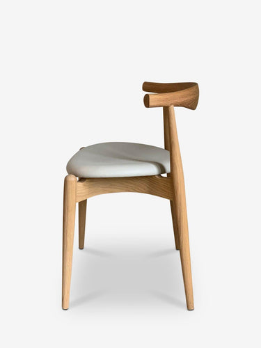 Carl Hansen Hans Wegner Elbow Chair in Oiled White Oak with Loke Leather for Carl Hansen Furniture New Seating