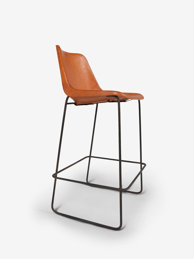 High Leather Giron Bar Stool by Sol y Luna