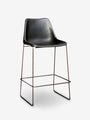 Sol y Luna High Leather Giron Bar Stool by Sol y Luna Furniture New Seating 39.5" H x 20" D x 18.75" W x 27.5" Seat Height / Black / Leather
